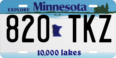 MN license plate 820TKZ