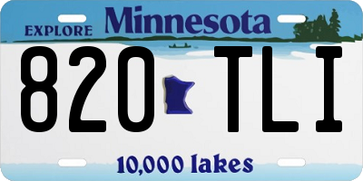 MN license plate 820TLI