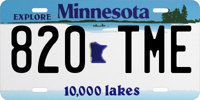 MN license plate 820TME