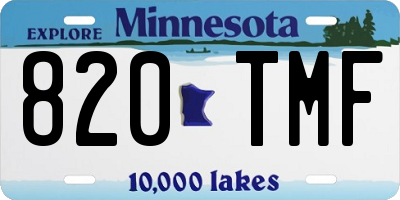 MN license plate 820TMF