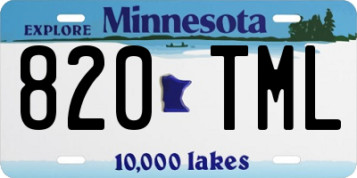 MN license plate 820TML