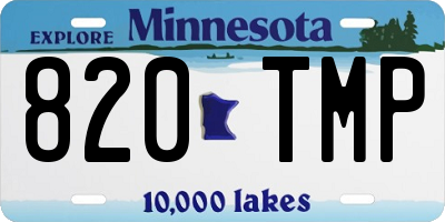 MN license plate 820TMP