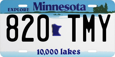 MN license plate 820TMY