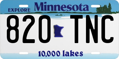 MN license plate 820TNC