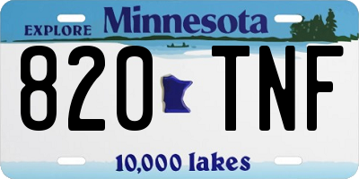 MN license plate 820TNF