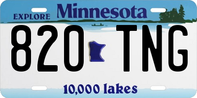 MN license plate 820TNG