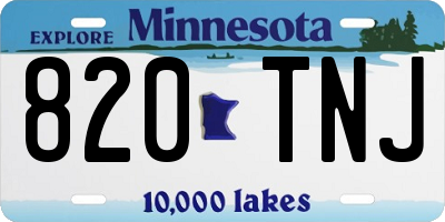 MN license plate 820TNJ