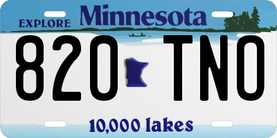MN license plate 820TNO