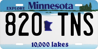 MN license plate 820TNS