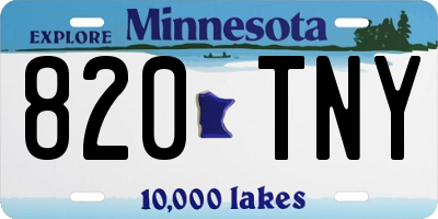 MN license plate 820TNY