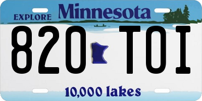 MN license plate 820TOI