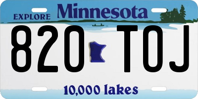 MN license plate 820TOJ