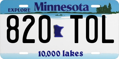 MN license plate 820TOL