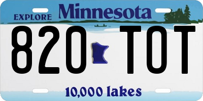 MN license plate 820TOT
