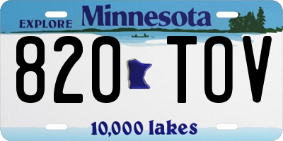 MN license plate 820TOV
