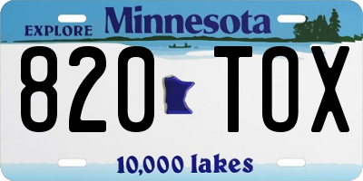 MN license plate 820TOX