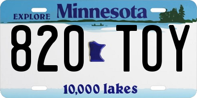 MN license plate 820TOY