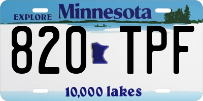 MN license plate 820TPF