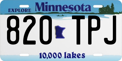 MN license plate 820TPJ