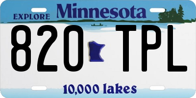 MN license plate 820TPL