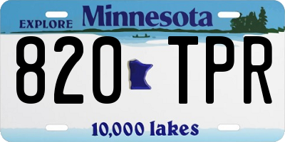 MN license plate 820TPR