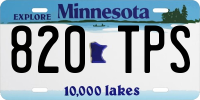 MN license plate 820TPS