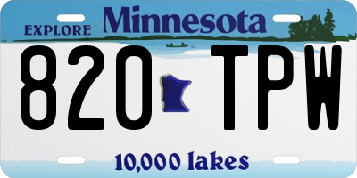 MN license plate 820TPW