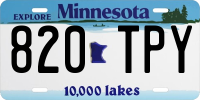 MN license plate 820TPY