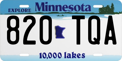 MN license plate 820TQA