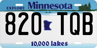MN license plate 820TQB