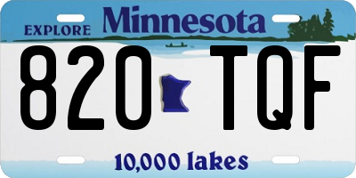 MN license plate 820TQF