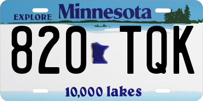 MN license plate 820TQK
