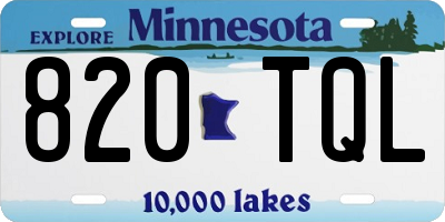 MN license plate 820TQL