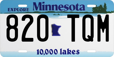 MN license plate 820TQM