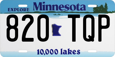MN license plate 820TQP