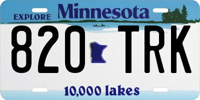 MN license plate 820TRK