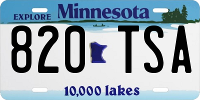 MN license plate 820TSA