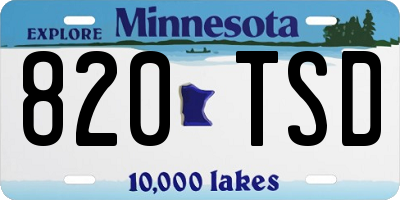 MN license plate 820TSD