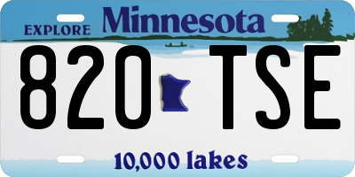 MN license plate 820TSE