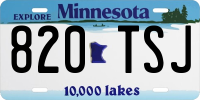 MN license plate 820TSJ