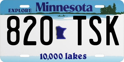 MN license plate 820TSK