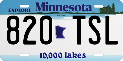MN license plate 820TSL