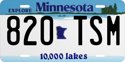 MN license plate 820TSM