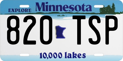 MN license plate 820TSP