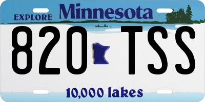 MN license plate 820TSS