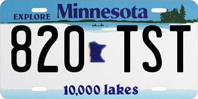 MN license plate 820TST