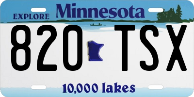 MN license plate 820TSX