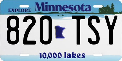 MN license plate 820TSY