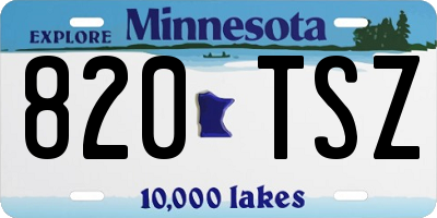 MN license plate 820TSZ