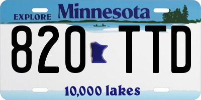 MN license plate 820TTD